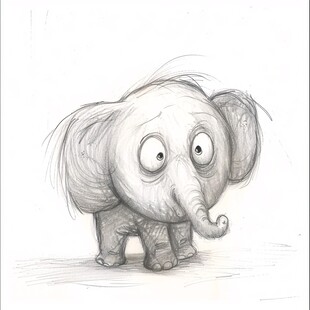 q版大象手绘插画