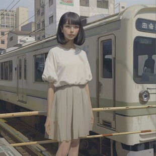 写真少女插画