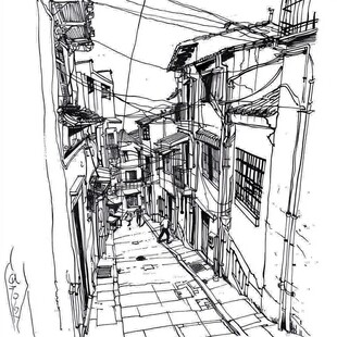 街景线稿