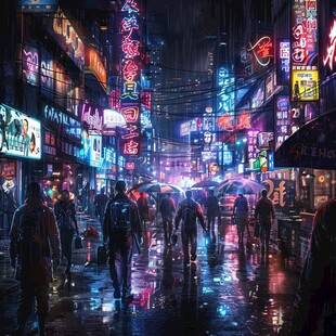 赛博朋克夜市kv