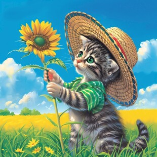 春季手绘猫咪