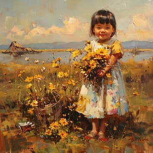 小朋友油画