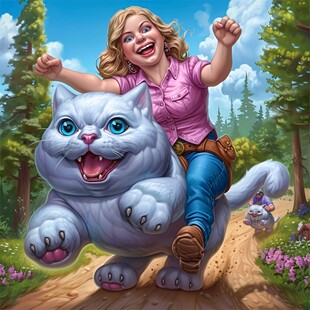抱猫美女猫插画