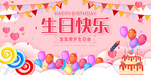 生日快乐展板展架       