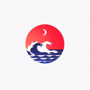 日式海浪logo