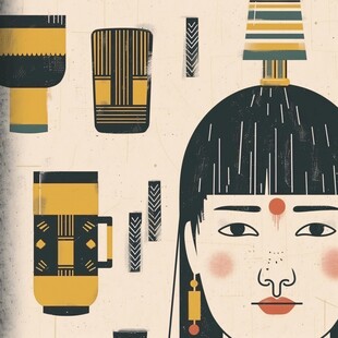 高山族女孩插画