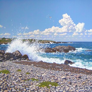 垦丁川扇岩滩波