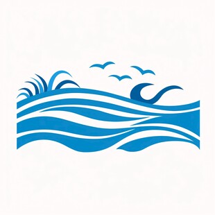 海洋海浪浪花logo