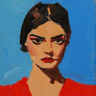 人脸色块拼接装饰画