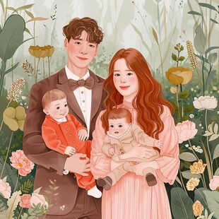 全家福插画
