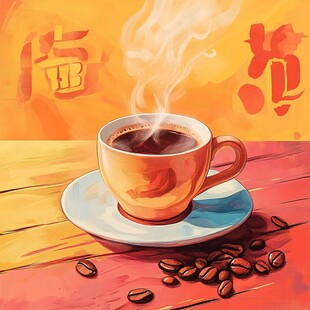 小粒咖啡插画