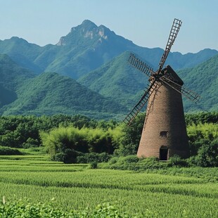 扇稻谷风车