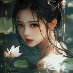 古风美女头像插画封面