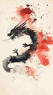 水墨龙背景