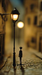 路灯下的人