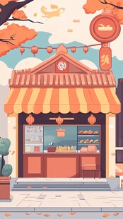 年糕店插画