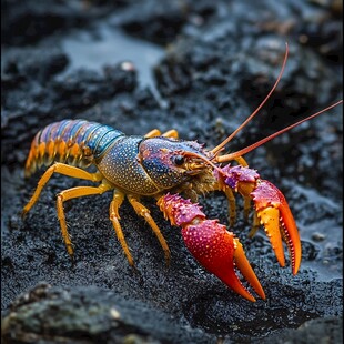 写实小龙虾手绘