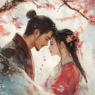 古风情侣插画