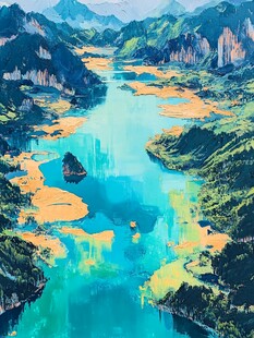 长江流域插画