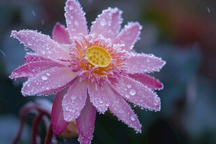 菊花丝丝沾雨珠