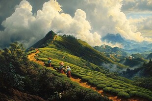 茶山油画