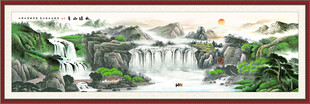 国画青山绿水 