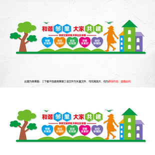 和谐邻里社区文化墙