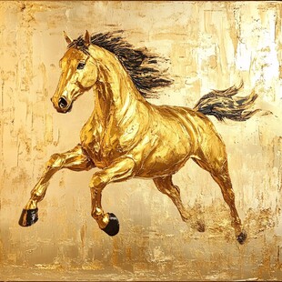 创意插画金属骏马