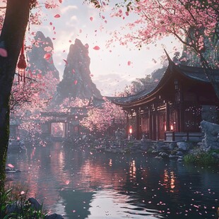 古风场景春暖花开