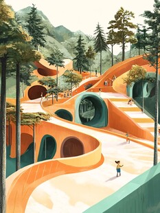 麻省理工大学旅游插画