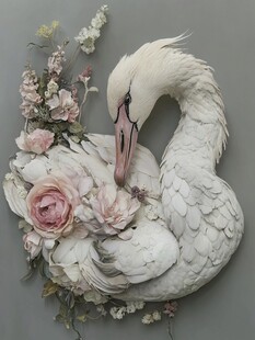 3d立体浮雕花卉花鸟