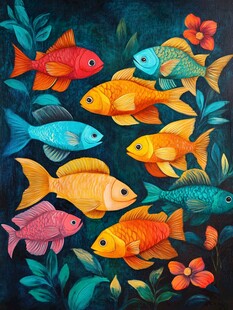 立体画素材金鱼立体画