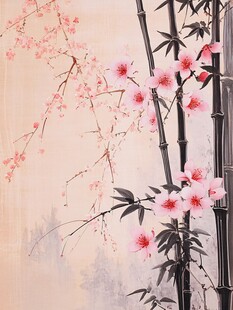 竹林梅花古典壁画