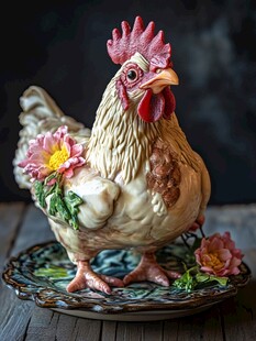 母鸡彩瓷