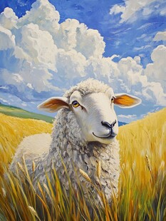 草原绵羊插画