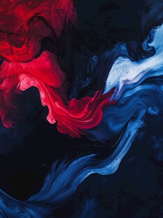 融合流动红蓝油漆背景