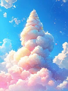 浪漫动漫洁白云朵