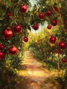 果园苹果壁画