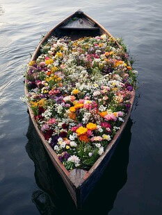 鲜花小船