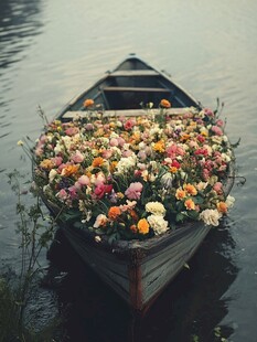 鲜花小船