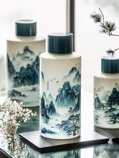 古典山水陶瓷花瓶