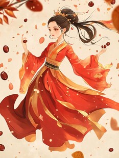 红枣美女插画