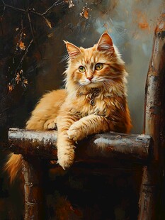 写实猫毛茸茸宠物插画