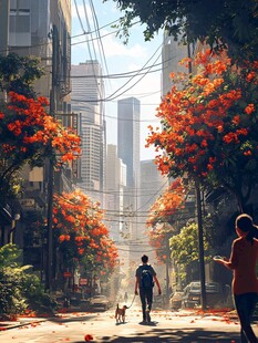火焰花树下
