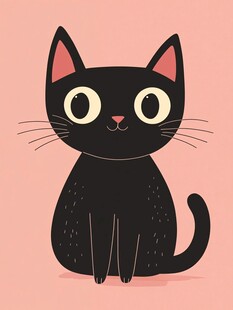 小黑猫插画