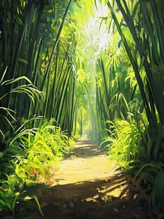 唯美竹林小路