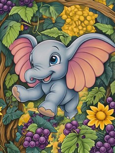 原创卡通大象插画