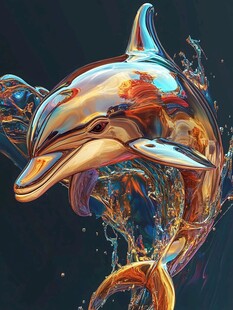 海豚立体画设计