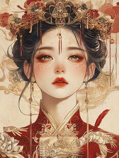 红衣少女设计古风