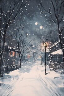 唯美雪夜